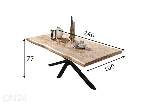 Söögilaud Tische 100x240 cm mõõdud