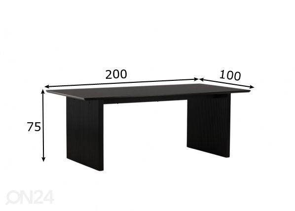 Söögilaud Vail 200x100 cm mõõdud