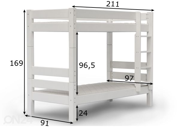 Suwem narivoodi Lahe püstredeliga 80x200 cm mõõdud