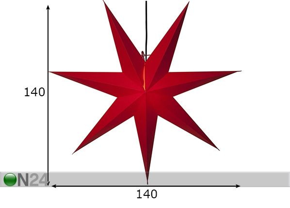 Täht Rozen 140cm, punane mõõdud