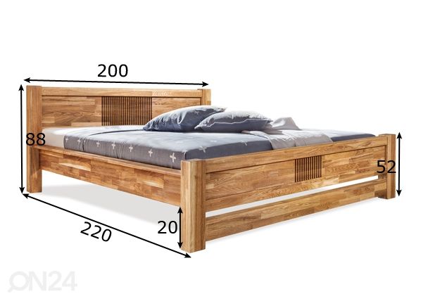 Tammepuidust voodi Valencia 180х200 cm mõõdud