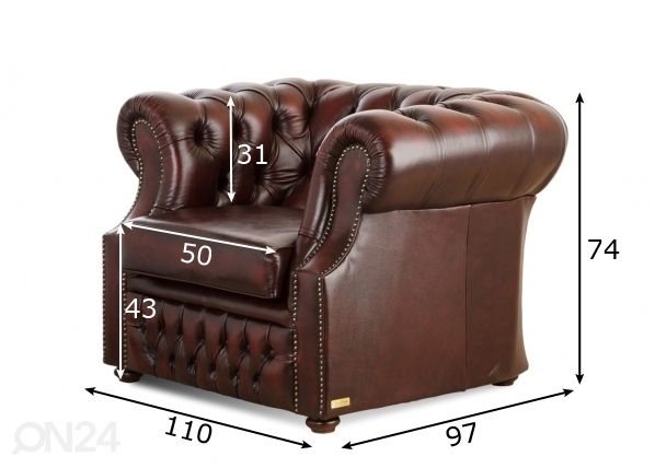 Tugitool Chesterfield mõõdud