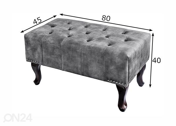 Tumba Chesterfield 80x45 cm mõõdud