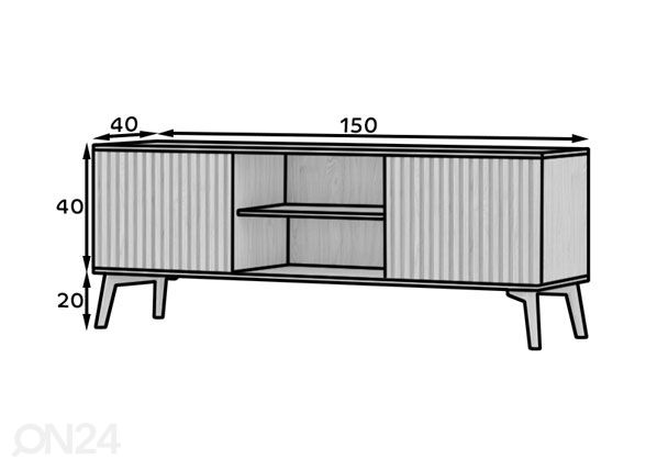 TV-alus 150 cm mõõdud