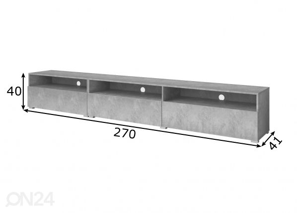 TV-alus 270 cm mõõdud