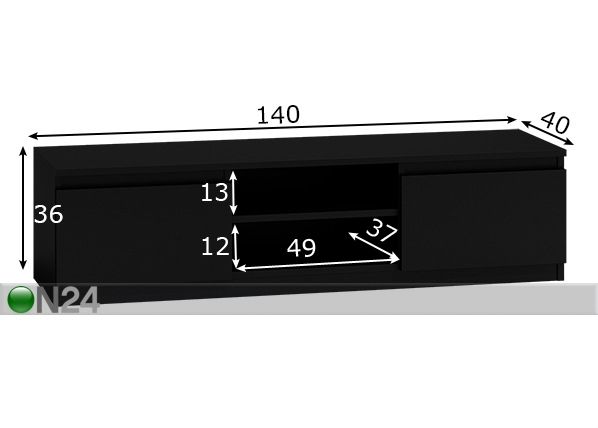 TV-alus Brooklyn 140 cm mõõdud