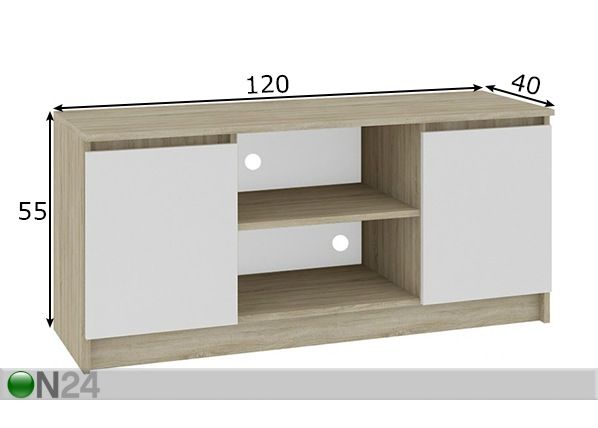 TV-alus Pescara 120 cm mõõdud