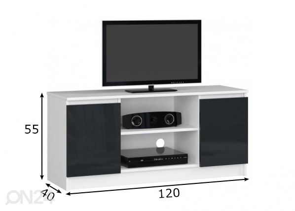 TV-alus Pescara KL 120 cm mõõdud