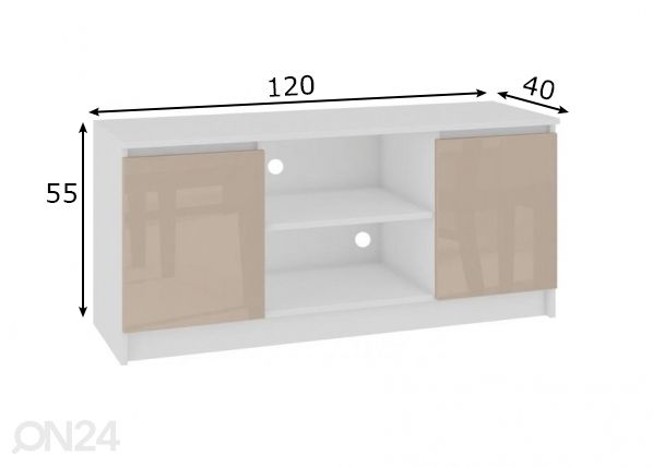 TV-alus Pescara KL 120 cm mõõdud