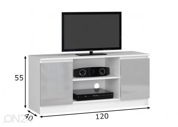 TV-alus Pescara KL 120 cm mõõdud