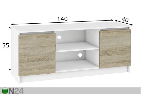 TV-alus Poznan 140 cm mõõdud