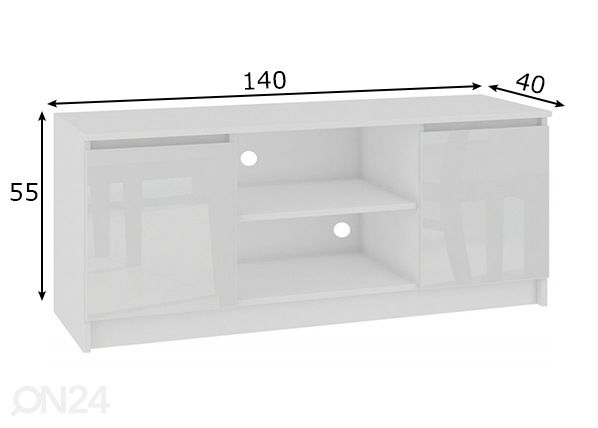 TV-alus Poznan 140 cm mõõdud