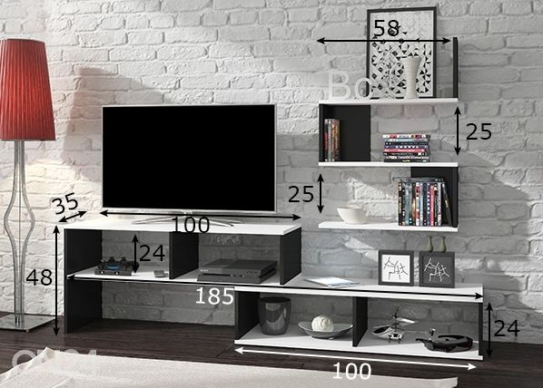 TV-alus + seinariiul 185 cm mõõdud