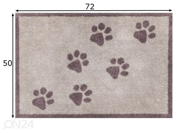 Uksematt Paws 50x72 cm mõõdud