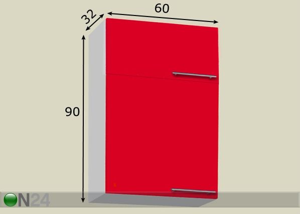 Ülemine köögikapp 60 cm mõõdud