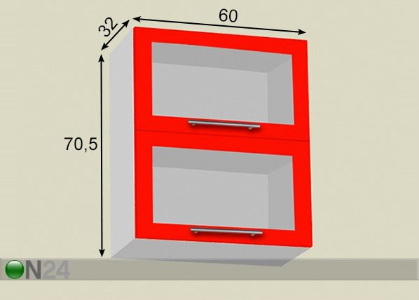 Ülemine köögikapp h70,5 cm 60 cm mõõdud