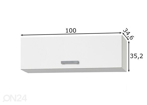 Ülemine köögikapp Oslo 100 cm mõõdud