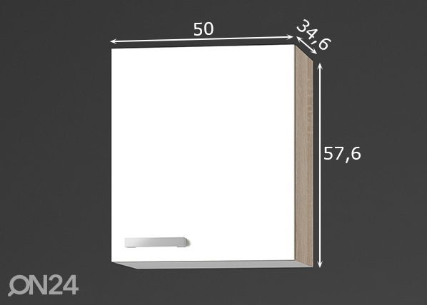 Ülemine köögikapp Zamora 50 cm mõõdud