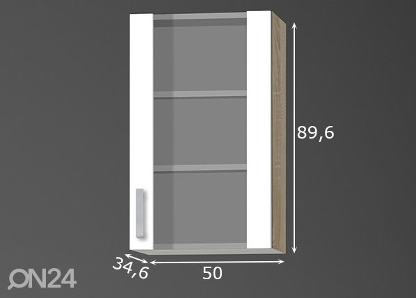 Ülemine köögikapp Zamora 50 cm mõõdud
