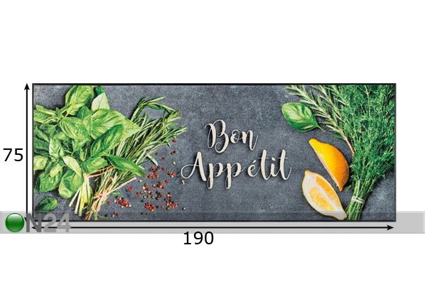 Vaip Bon Appetit 75x190 cm mõõdud