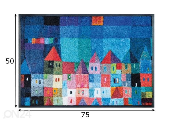 Vaip Colourful Houses 50x75 cm mõõdud