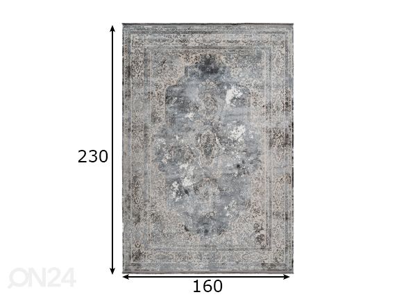 Vaip Elysee Silver 160x230 cm mõõdud