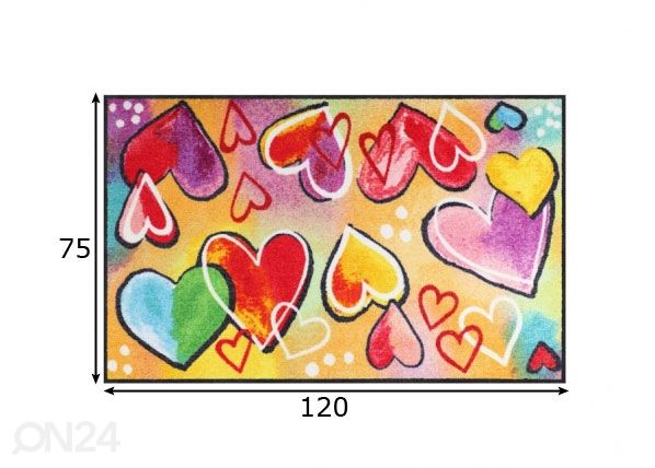 Vaip Heartbeat 75x120 cm mõõdud