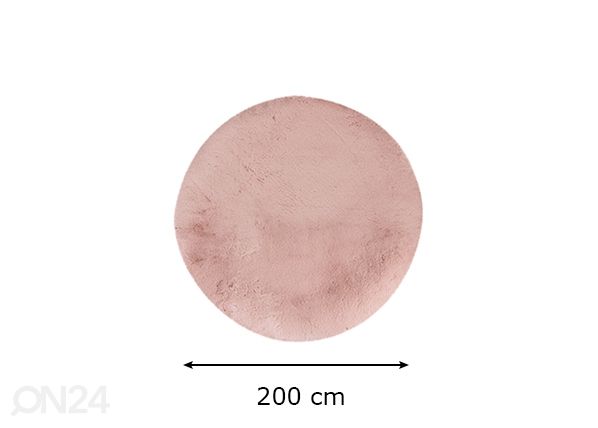 Vaip Heaven Powder Pink Ø200 cm mõõdud