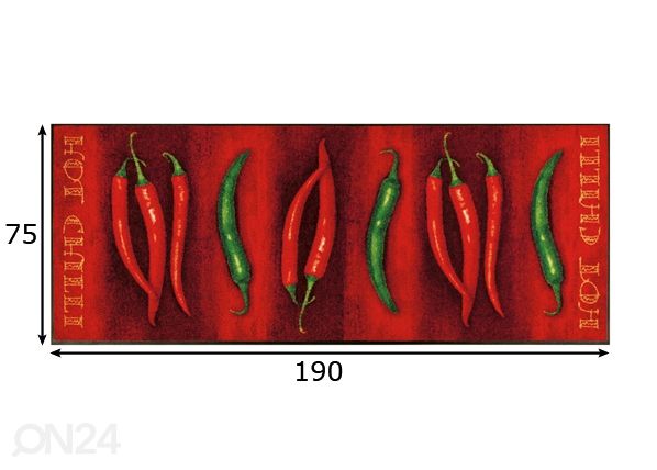 Vaip Hot chili 75x190 cm mõõdud