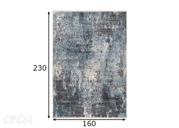 Vaip Medellin Silver-Blue 160x230 cm mõõdud