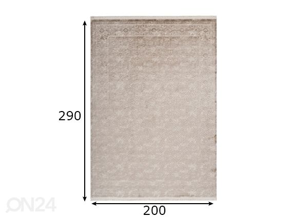 Vaip Pierre Cardin Vendome Beige 200x290 cm mõõdud