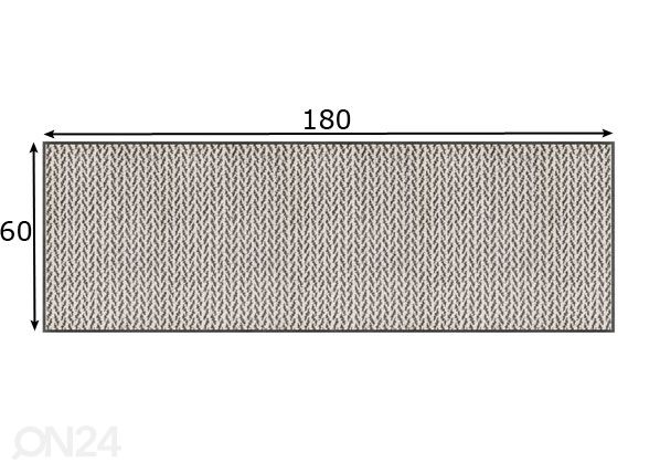 Vaip Revive Duo Latte 60x180 cm mõõdud