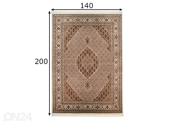 Vaip Sirsa Silk Tabriz Mahi 140x200 cm mõõdud