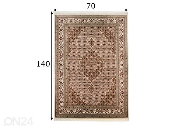 Vaip Sirsa Silk Tabriz Mahi 70x140 cm mõõdud