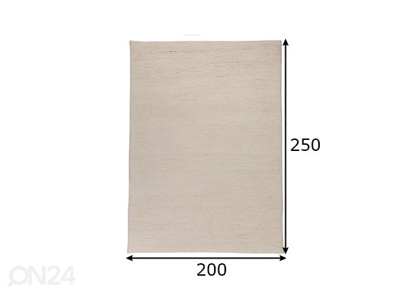 Vaip Taza Royal 200x250 cm blanc mõõdud