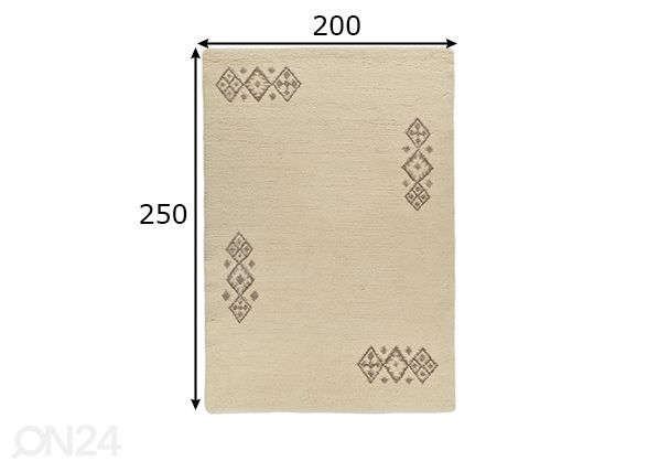 Vaip Taza Royal 200x250 cm blanc mõõdud