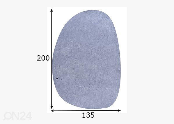 Vaip Tom Tailor Cozy Pebble, 135x200 cm helesinine mõõdud