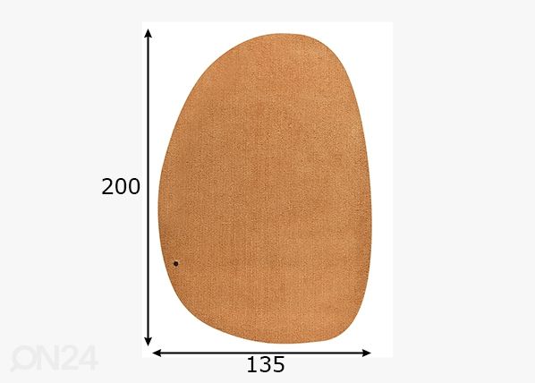 Vaip Tom Tailor Cozy Pebble, 135x200 cm kuld mõõdud