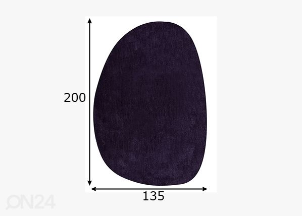 Vaip Tom Tailor Cozy Pebble, 135x200 cm lilla mõõdud