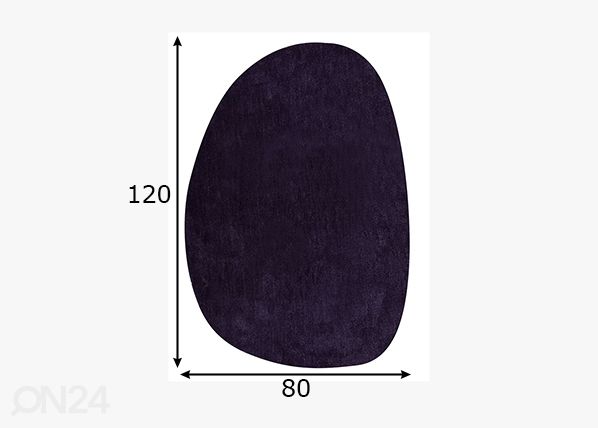 Vaip Tom Tailor Cozy Pebble, 80x120 cm lilla mõõdud