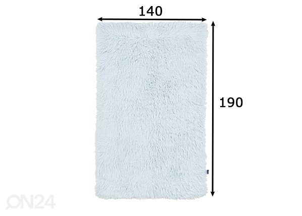 Vaip Tom Tailor Fluffy Uni 140x190 cm, helesinine mõõdud