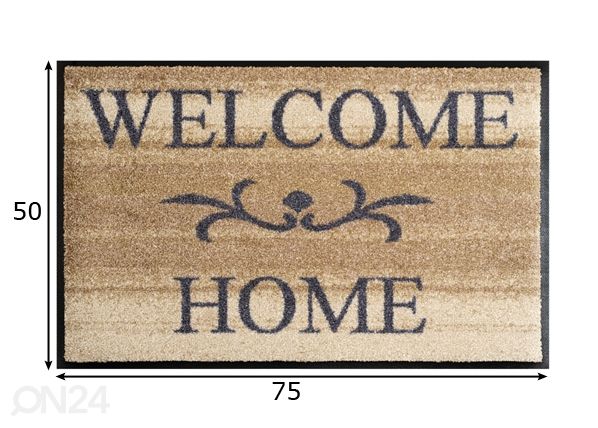 Vaip Welcome Home beige 50x75 cm mõõdud