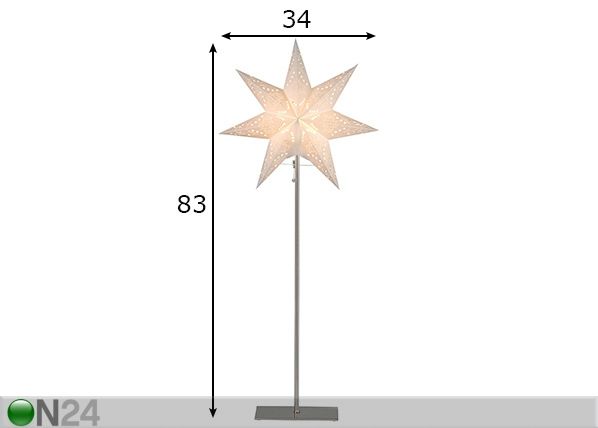 Valge täht Sensy jalaga 83 cm mõõdud