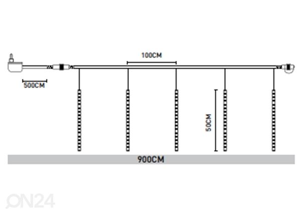 Valguskett Jääpurikad, 240 LED mõõdud