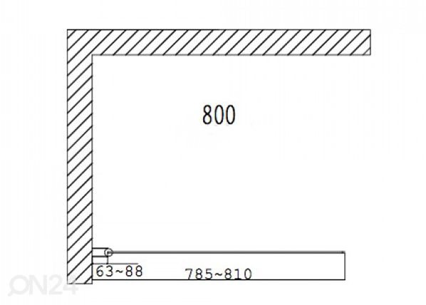 Vannisein Duschy Bath 80 cm mõõdud