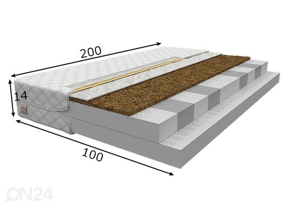 Vedrudeta madrats 100x200 cm mõõdud