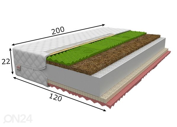 Vedrudeta madrats 120x200 cm mõõdud