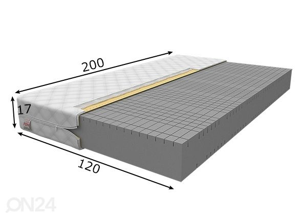 Vedrudeta madrats 120x200 cm mõõdud