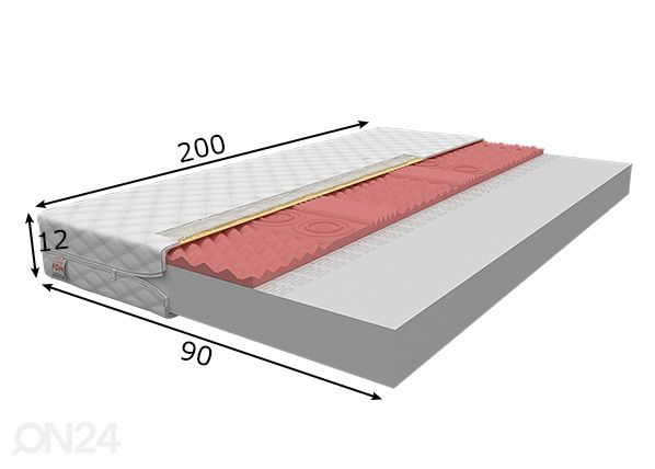 Vedrudeta madrats 90x200 cm mõõdud