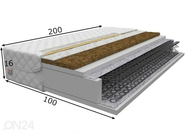 Vedrumadrats 100x200 cm mõõdud